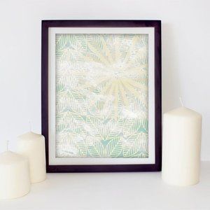 abstract  leaft digital print‎  framed 🖼️